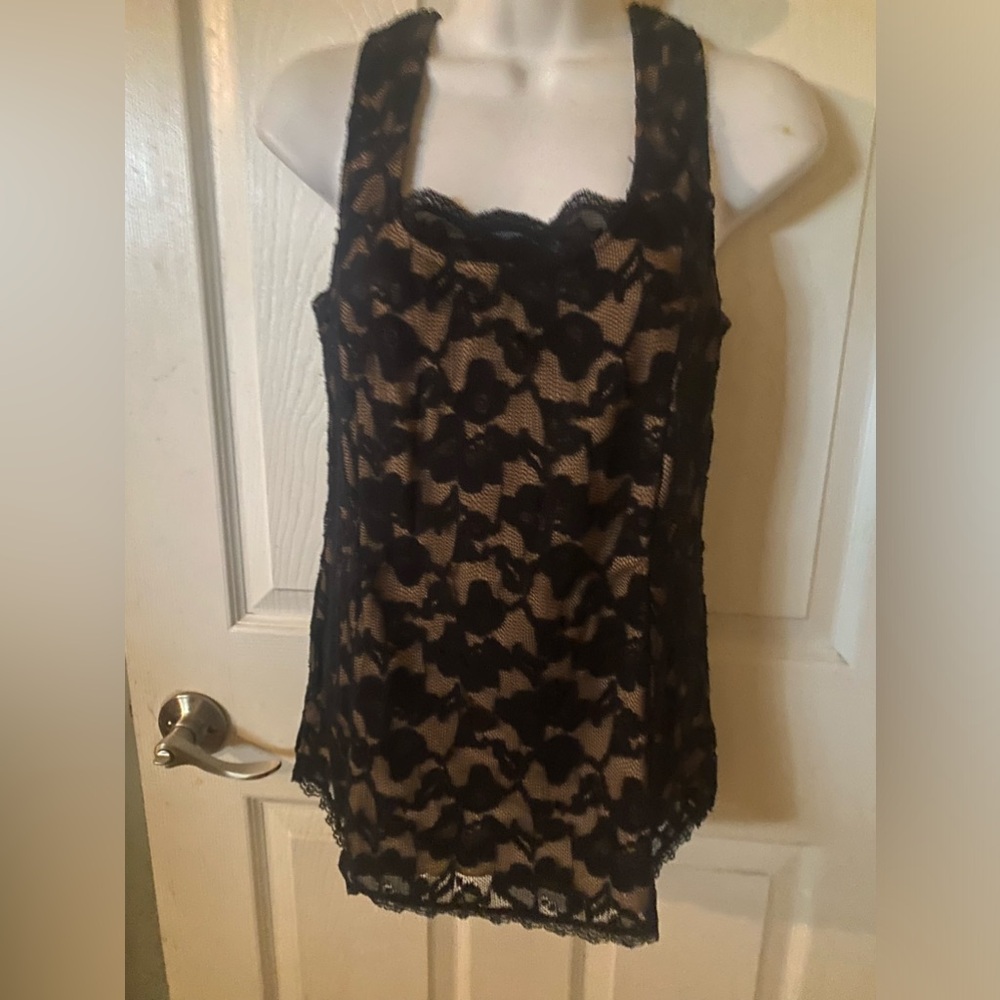 Black lace tank like new one size